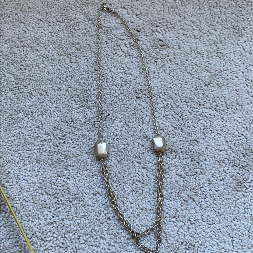 Gold double chain necklace